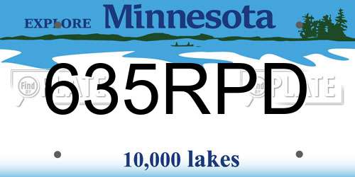 635RPD Minnesota License Plate