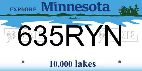 635RYN Minnesota License Plate