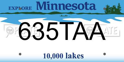 635TAA Minnesota License Plate