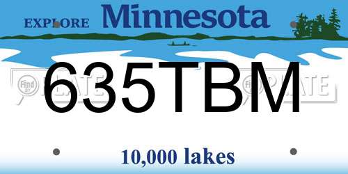 635TBM Minnesota License Plate