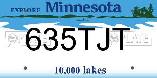 635TJT Minnesota License Plate