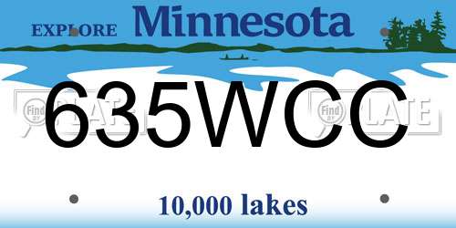 635WCC Minnesota License Plate