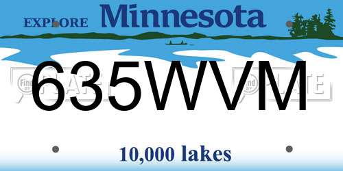 635WVM Minnesota License Plate