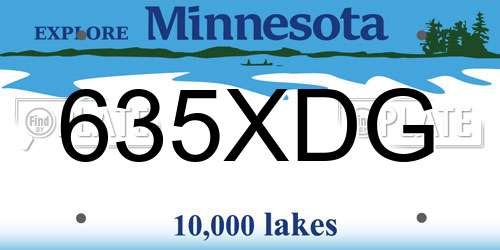 635XDG Minnesota License Plate