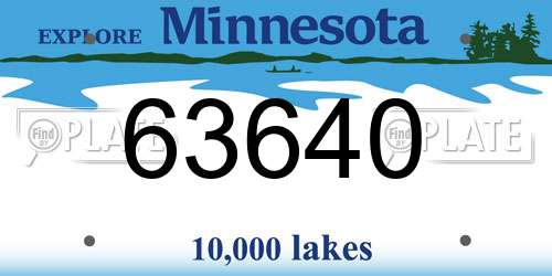 63640 Minnesota License Plate