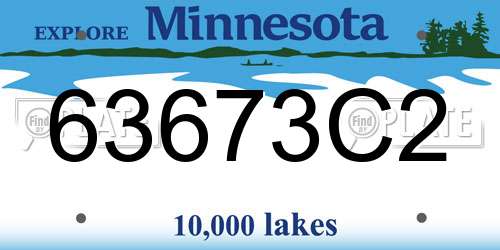 63673C2 Minnesota License Plate