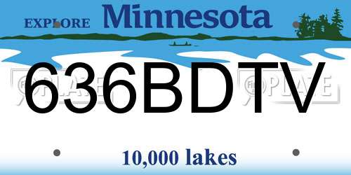 636BDTV Minnesota License Plate