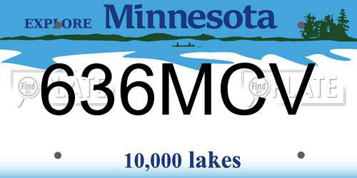 636MCV Minnesota License Plate