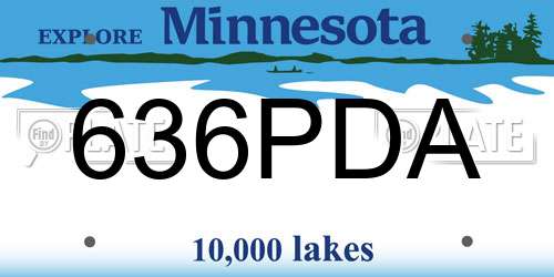 636PDA Minnesota License Plate