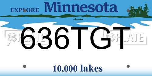 636TGT Minnesota License Plate