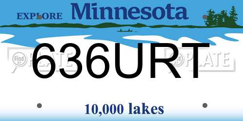 636URT Minnesota License Plate