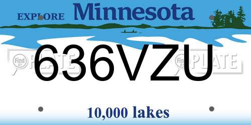 636VZU Minnesota License Plate