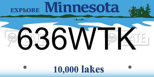 636WTK Minnesota License Plate