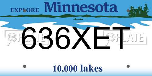 636XET Minnesota License Plate