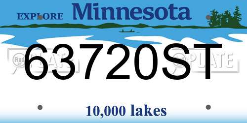 63720ST Minnesota License Plate