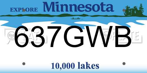 637GWB Minnesota License Plate