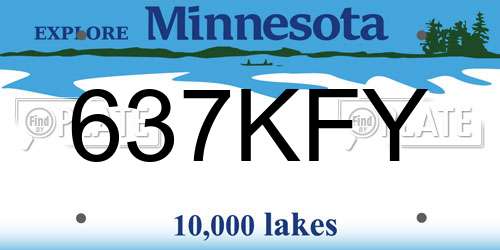 637KFY Minnesota License Plate