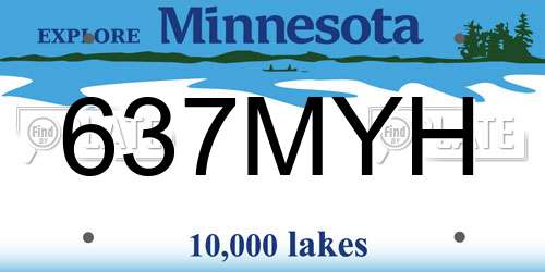 637MYH Minnesota License Plate