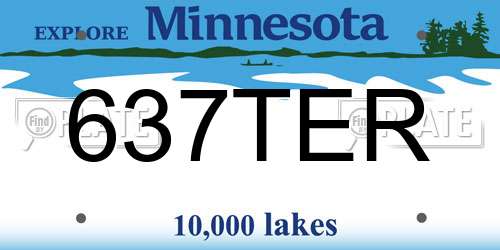 637TER Minnesota License Plate