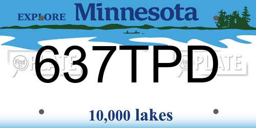 637TPD Minnesota License Plate