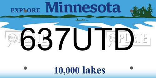 637UTD Minnesota License Plate