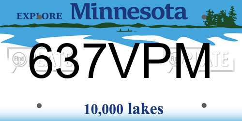 637VPM Minnesota License Plate