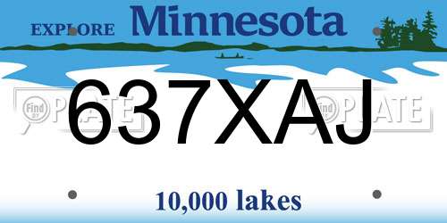 637XAJ Minnesota License Plate