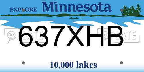 637XHB Minnesota License Plate