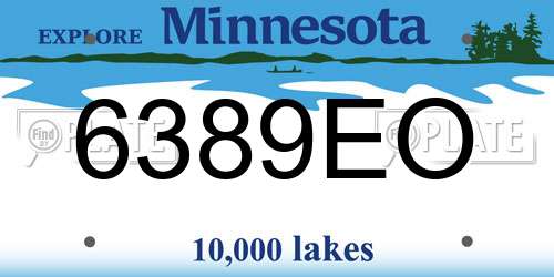 6389EO Minnesota License Plate