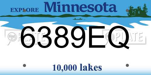 6389EQ Minnesota License Plate