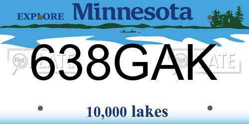638GAK Minnesota License Plate