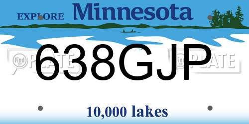 638GJP Minnesota License Plate