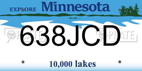 638JCD Minnesota License Plate