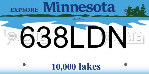 638LDN Minnesota License Plate