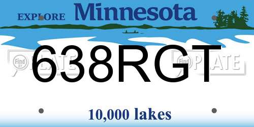 638RGT Minnesota License Plate