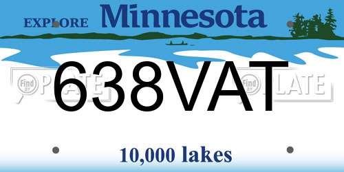 638VAT Minnesota License Plate