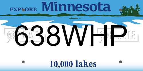 638WHP Minnesota License Plate