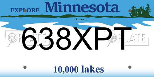638XPT Minnesota License Plate