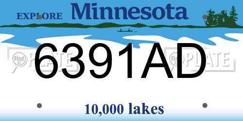 6391AD Minnesota License Plate