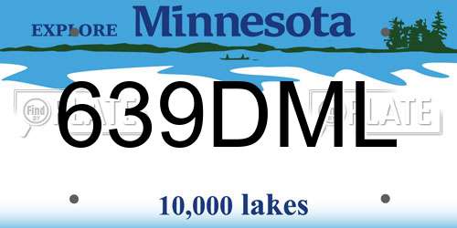 639DML Minnesota License Plate