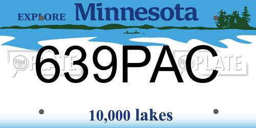 639PAC Minnesota License Plate
