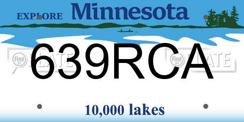 639RCA Minnesota License Plate