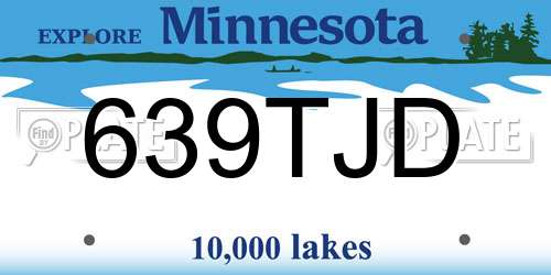 639TJD Minnesota License Plate
