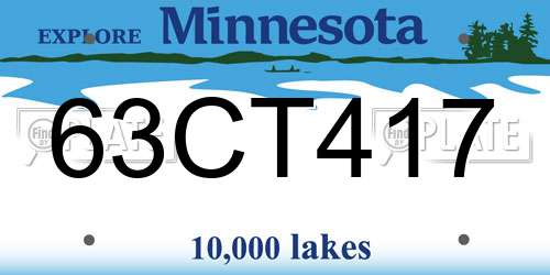 63CT417 Minnesota License Plate