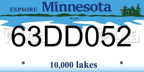 63DD052 Minnesota License Plate