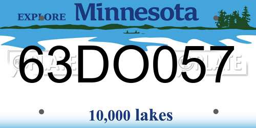 63DO057 Minnesota License Plate