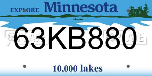 63KB880 Minnesota License Plate