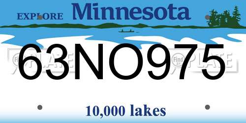 63NO975 Minnesota License Plate