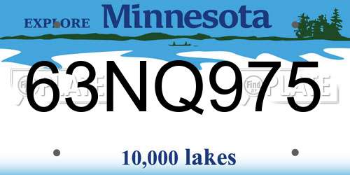 63NQ975 Minnesota License Plate