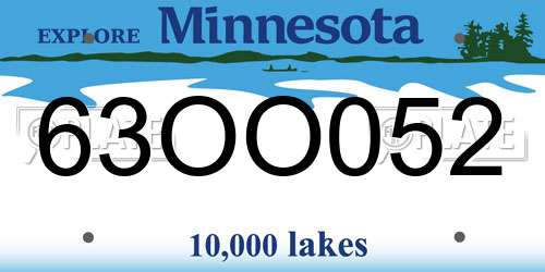 63OO052 Minnesota License Plate